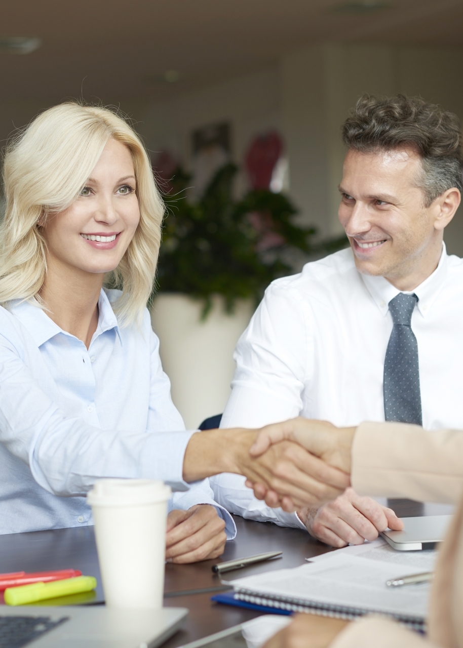 female advisor meeting with clients